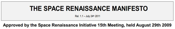 THE SPACE RENAISSANCE MANIFESTO!